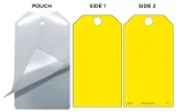 Yellow (Blank) Self-Laminating Safety Tag Kit (Paper Tags and Laminating Pouches)