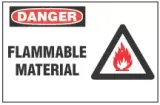 Danger Sign, Flammable Material (With Symbol) 