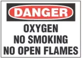 Danger Sign, Oxygen, No Smoking, No Open Flames 