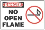 Danger Sign, No Open Flame (With Symbol) 