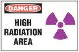Danger Sign, High Radiation Area (With Symbol) 