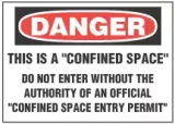 Danger Sign, This Is A "Confined Space" Do Not Enter Without The Authority Of An Official "Confined Space Entry Permit" 
