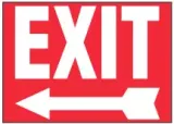 Exit Sign (Left Arrow, Red Background) 