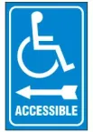 Handicapped Sign,Accessible (Left Arrow, With Symbol) 