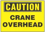 Caution Sign, Crane Overhead (Yellow Background) 