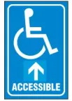 Handicapped Sign,Accessible (Straight Ahead Arrow, With Symbol) 