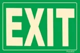 Flexible Glow-in-the-Dark Green Exit Sign with Adhesive Back