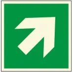 Aluminum Glow-in-the-Dark Directional Arrow, Angled, with Adhesive Back