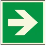 Aluminum Glow-in-the-Dark Directional Arrow, Straight, with Adhesive Back