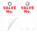 Valve No. (2-Digit) Self-Laminating Peel and Stick Safety Tag 