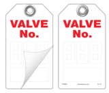 Valve No. (3-Digit) Self-Laminating Peel and Stick Safety Tag  