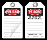 Peligro Self-Laminating Peel and Stick Safety Tag (Spanish) 