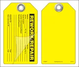 Rework/Repair Self-Laminating Peel and Stick Safety Tag 