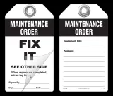 Maintenance Order, Fix It Self-Laminating Peel and Stick Safety Tag