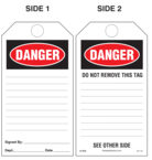 Danger Paper Safety Tag 