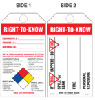 Right-To-Know  (Spills, Leaks, Fire, Exposure) Paper Tag 