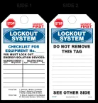 Lockout System Checklist Paper Tag 