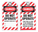 Lockout Safety Tag - Danger, Do Not Operate, Equipment Locked Out By