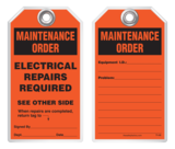 Maintenance Safety Tag – Electrical Repairs Required