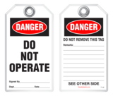 Lockout Safety Tag - Danger, Do Not Operate