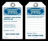 Lockout Safety Tag - Lockout Tagout System, Energy Isolation Device No.