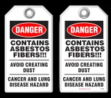 Safety Tag - Danger, Contains Asbestos Fibers
