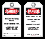 Safety Tag - Danger, Contains Asbestos Fibers, Avoid Creating Dust