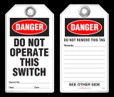 Lockout Safety Tag - Danger, Do Not Operate This Switch