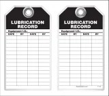 Maintenance Safety Tag - Lubrication Record