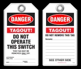 Lockout Safety Tag - Danger, Tagout! Do Not Operate This Switch