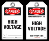 Safety Tag - Danger, High Voltage