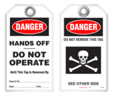 Lockout Safety Tag - Danger, Hands Off, Do Not Operate
