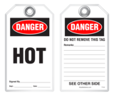 Maintenance Safety Tag - Danger, Hot