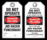 Bilingual Safety Tag - Danger, Peligro, Do Not Operate, No Hacer Funcionar! (English/Spanish)