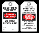 Bilingual Safety Tag - Danger, Peligro, Do Not Move This Valve, No Mover Esta Valvula (English/Spanish)
