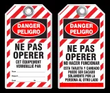 Bilingual Safety Tag - Danger, Ne Pas Operer, Cet, Equipement Verrouille Par (French)