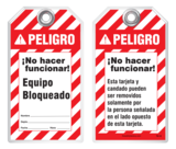 Bilingual Safety Tag - Peligro, No Hacer Funcionar! Equipo Cerrado (Ansi - English/Spanish)