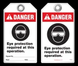 Warning Tag - Danger, Eye Protection Required At This Operation (Ansi)