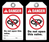 Warning Tag - Danger, Do Not Open This Valve (Ansi)