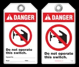 Lockout Safety Tag - Danger, Do Not Operate This Switch (Ansi)