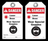 Warning Tag - Danger, Laser Beam, Wear Special Goggles (Ansi)