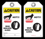 Warning Tag - Caution, Hot! Wear Insulated Gloves (Ansi)
