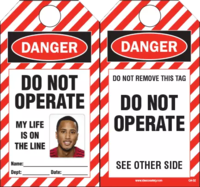 DIY Photo ID Safety Tags, DO NOT OPERATE, MY LIFE IS ON THE LINE (20 Safety Tags per package) 