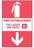 Fire Extinguisher Sign, For Liquids and Gases 