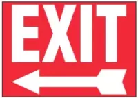 Exit Sign (Left Arrow, Red Background) 