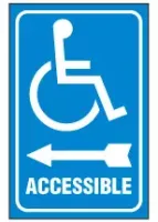 Handicapped Sign,Accessible (Left Arrow, With Symbol) 