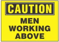 Caution Sign, Men Working Above (Yellow Background) 