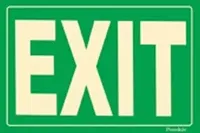 Flexible Glow-in-the-Dark Green Exit Sign with Adhesive Back