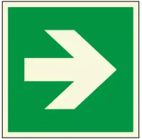 Aluminum Glow-in-the-Dark Directional Arrow, Straight, with Adhesive Back