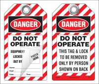 Danger Self-Laminating Peel and Stick Tag, Do Not Operate, Equipment Locked Out   